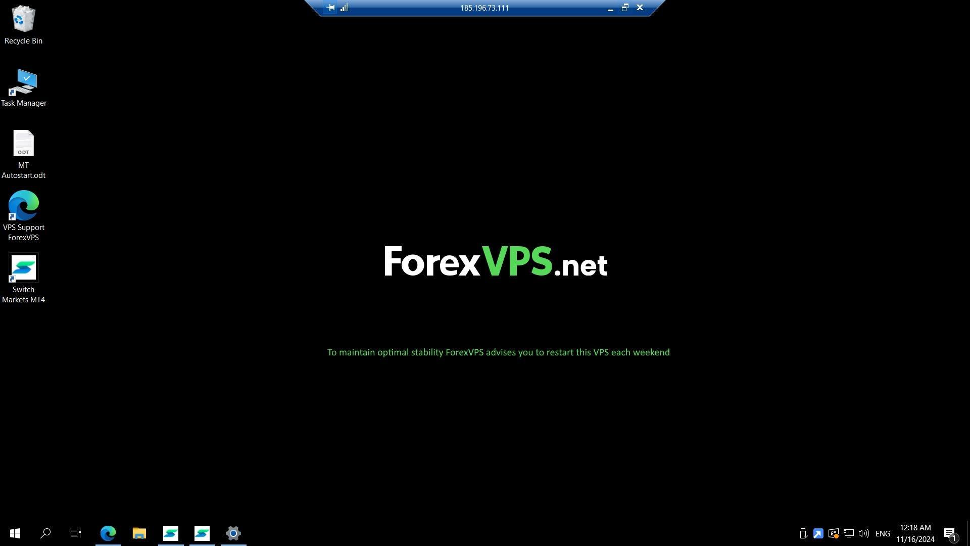 ForexVPS desktop ready to test another broker's MetaTrader installer