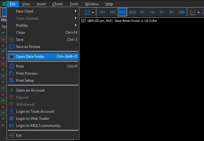How to Install a Forex Trading Robot in MT5 step 1